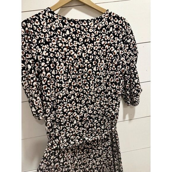Gibson Latimer Women's Animal Print Leopard Maxi Faux Wrap Dress XL - Picture 9 of 10